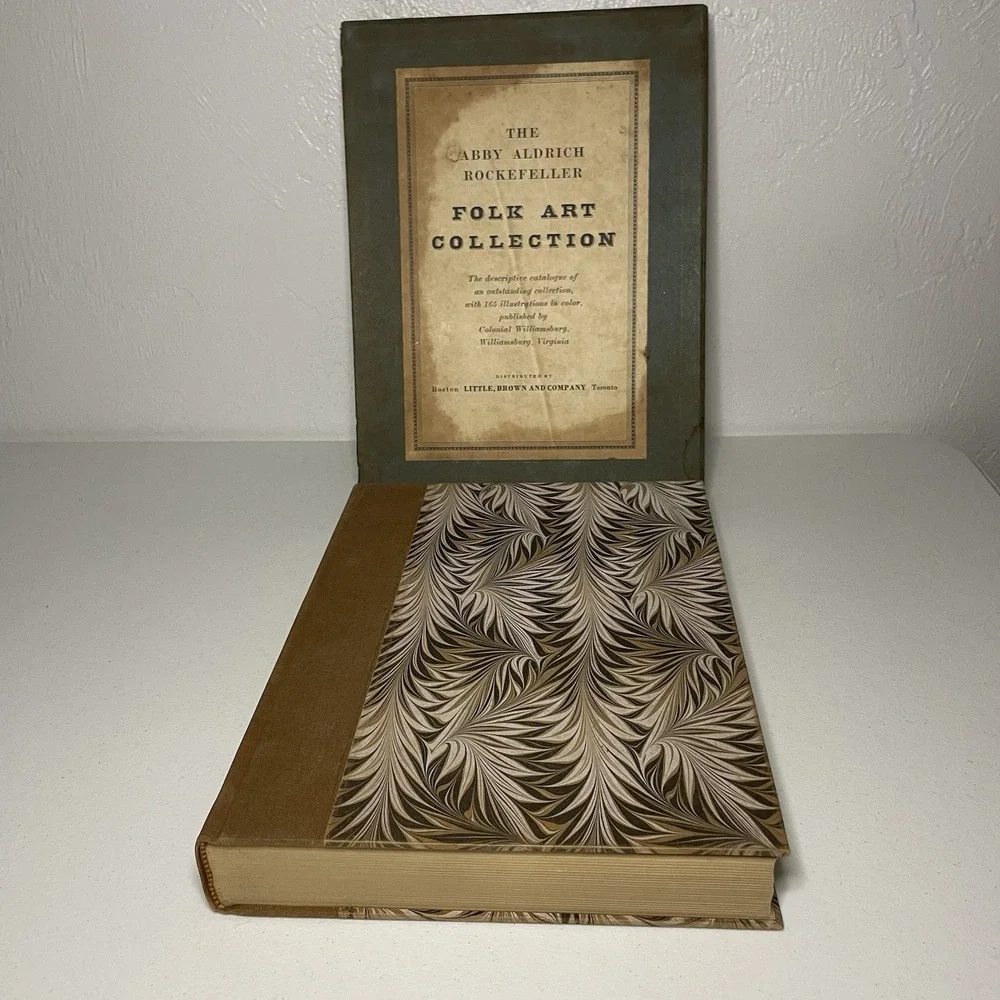 Vtg 1st‎ Edition Abby Alderich Rockefeller Folk Art Collection Book & Box 1957